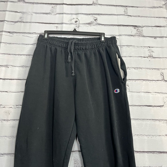 Champion Black Sweatpants SZ L Logo Graphic Joggers Streetwear Athleisure Men’s - Picture 6 of 13